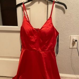 B. Smart Red Satin Dress